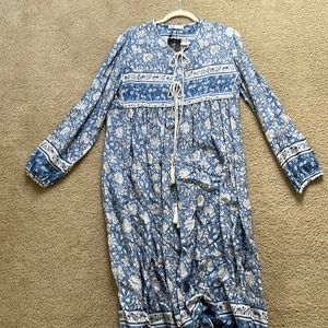 NWT R.Vivimos Blue floral midi dress